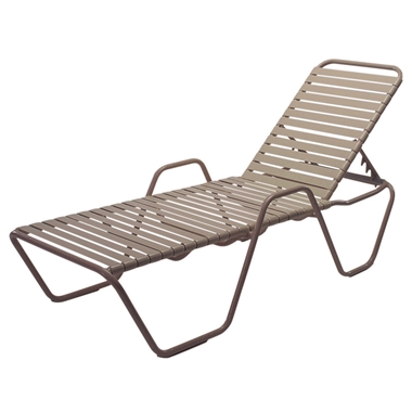 Windward Country Club Strap Chaise with Arms - W0310A