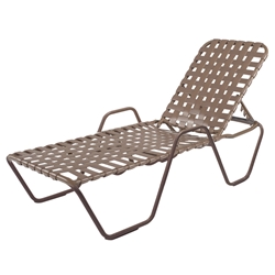 Windward Country Club Cross Strap Chaise with Arms - W0310ACW