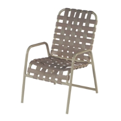 Windward Country Club Cross Strap Stackable Dining Arm Chair - W0350CW