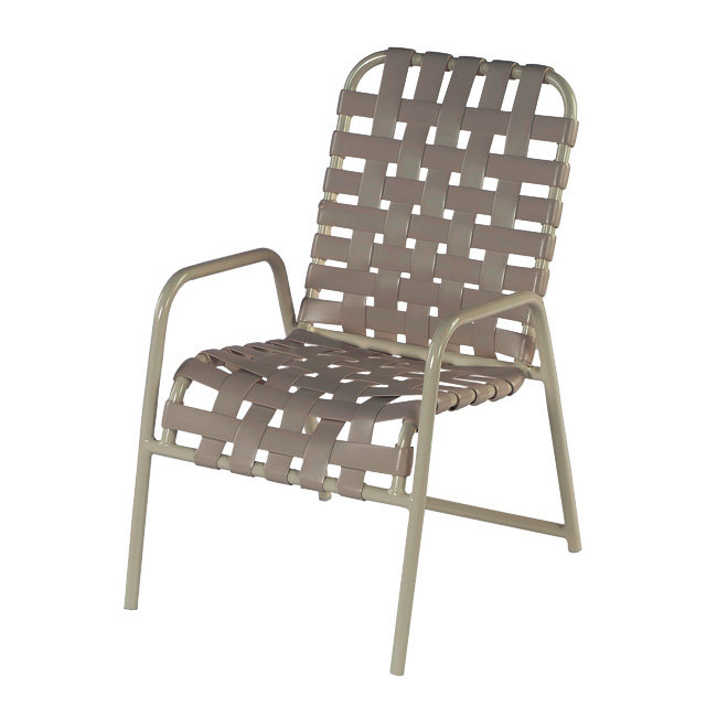 Windward Country Club Cross Strap Stackable Dining Arm Chair - W0350CW