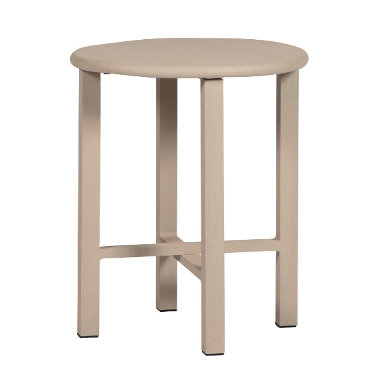 Windward Etched Wood Grain Aluminum 20" Round Side Table - KD20EA