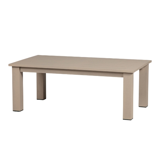 Windward Etched Wood Grain Aluminum 27" x 48" Rectangle Coffee Table - KD2748SEA