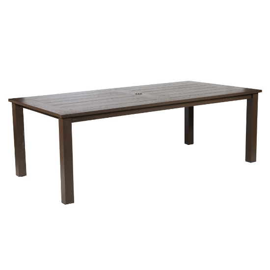 Windward Etched Wood Grain Aluminum 42" x 86" Rectangle Dining Table - KD4286SEAU
