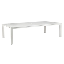 Windward Etched Wood Grain Aluminum 61" x 106" Rectangle Dining Table - KD61106SEAU