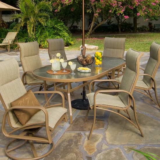 Windward dining table with glass top