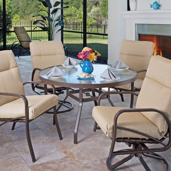 Windward chat table with glass top