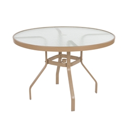 Windward Glass 42" Round Dining Table with Umbrella Hole - KD4218GU