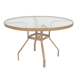 Windward Glass 47" Round Dining Table with Umbrella Hole - KD4718GU