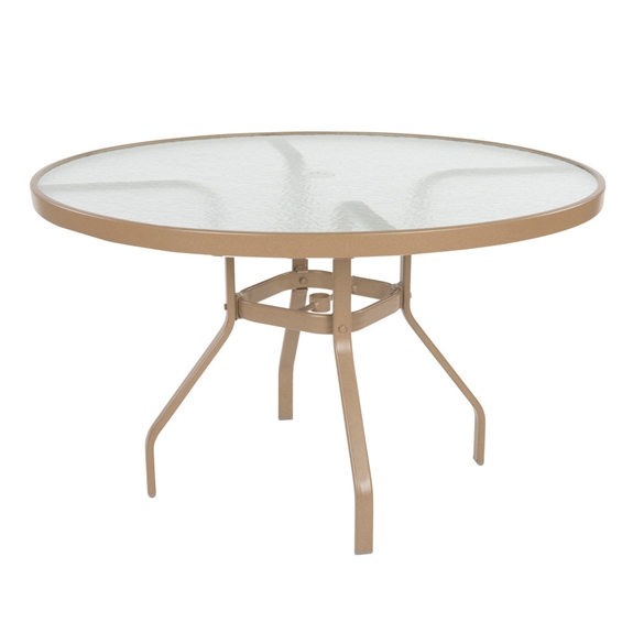 Windward Glass 47 Round Dining Table, Round Plexiglass Table Top With Umbrella Hole