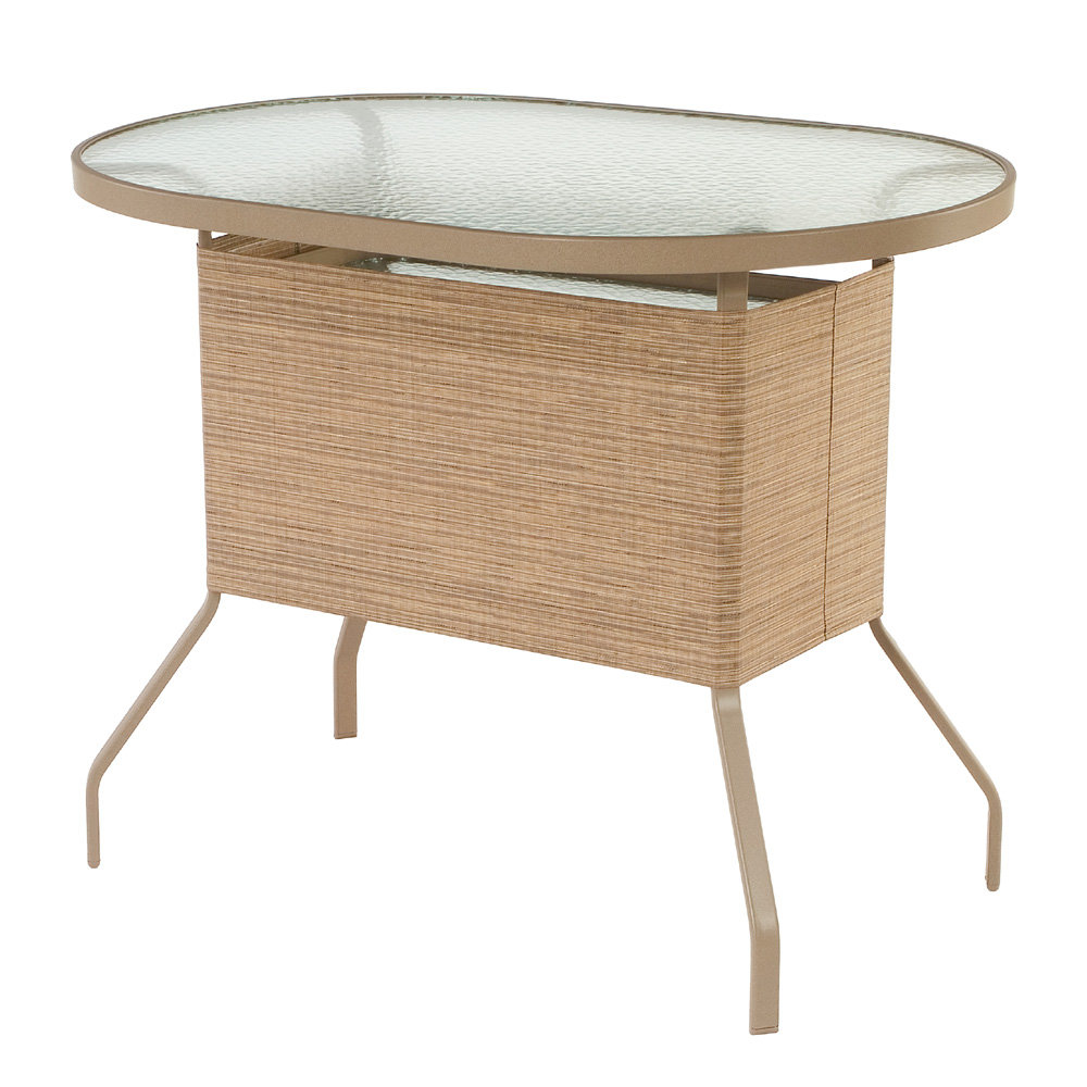 Windward Glass Oval Pool Bar with 2 Glass Shelves - WT8118G