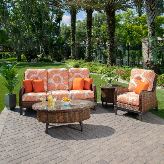 Windward Havana Outdoor Wicker Set with Sofa and Lounge ...