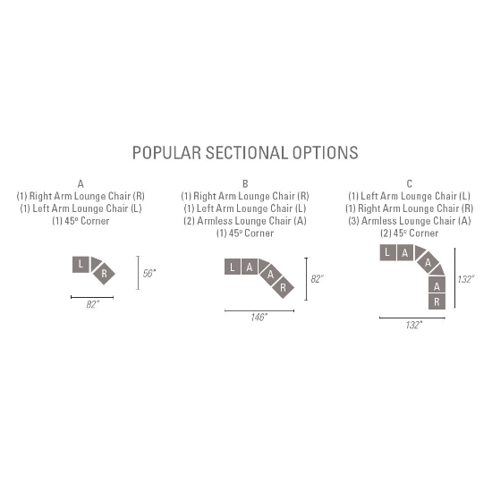 madrid sectional arrangement options