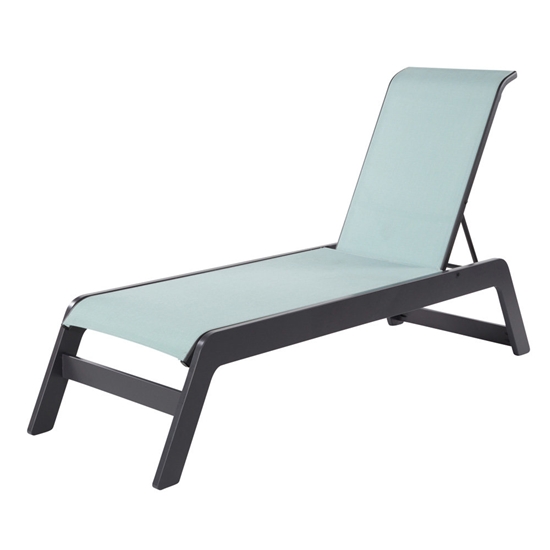 marine grade polymer chaise with sling seating