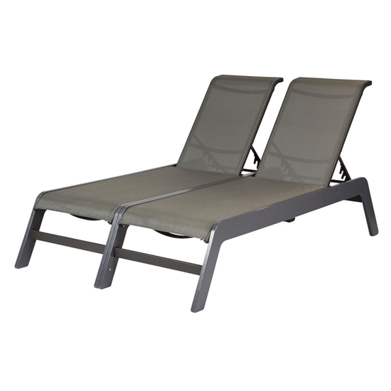 Malibu MGP Sling Armless Double Chaise with Table - W70102T