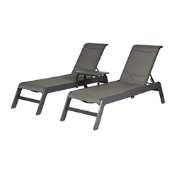 Windward Malibu MGP Sling Armless Double Chaise with Table - W70102T
