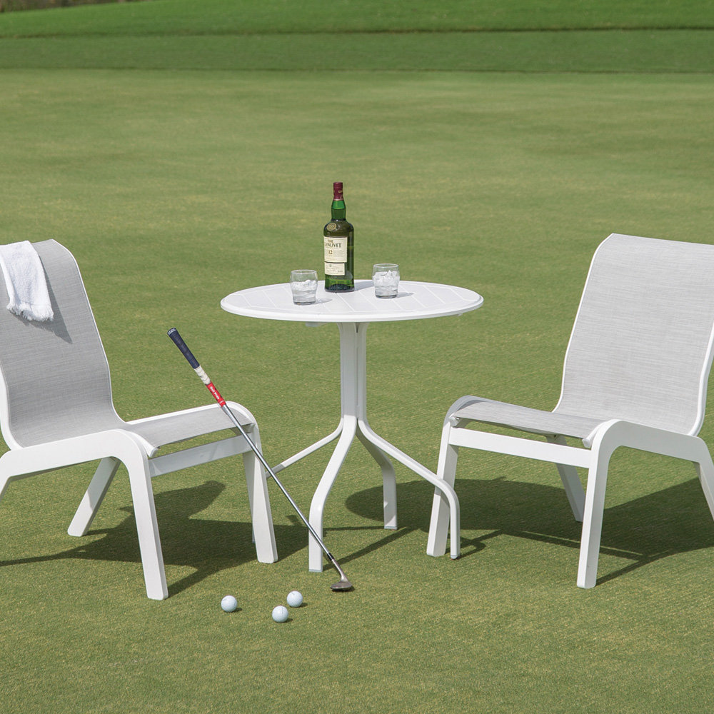 Windward aluminum side table with marine grade polymer top