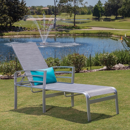 Aluminum chaise with sling seating