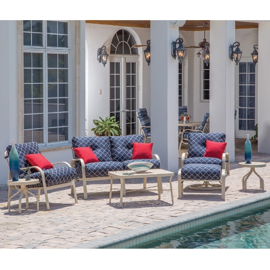 Windward alumimum lounge chair with deep seating cushions