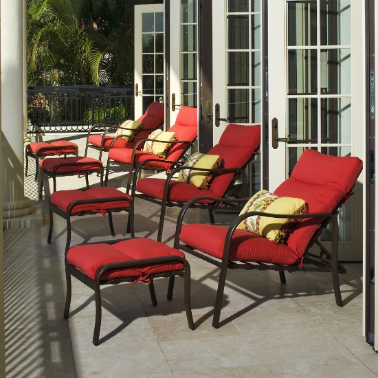 Windward aluminum chaise with foam cushions