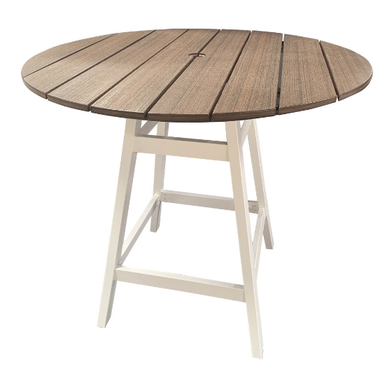 Windward Tahoe Plank 48" Round Balcony Table with Kingston Base - KD4605-36TP