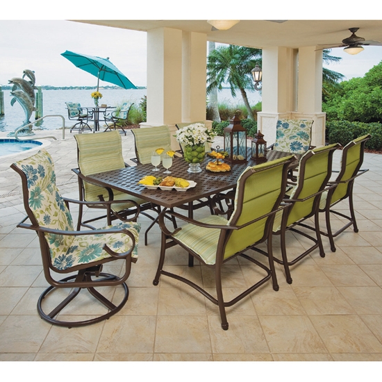 Windward aluminum dining chair with sling seating