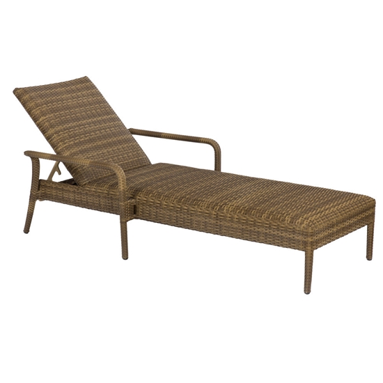 All Weather Wicker Single Adjustable Chaise Lounge with Recticulated Foam Cushion - S533066