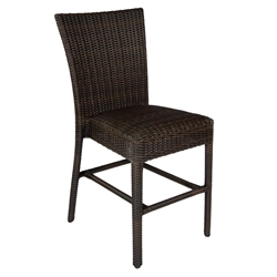 Woodard All Weather Wicker Armless Counter Stool with Padded Seat - S593093