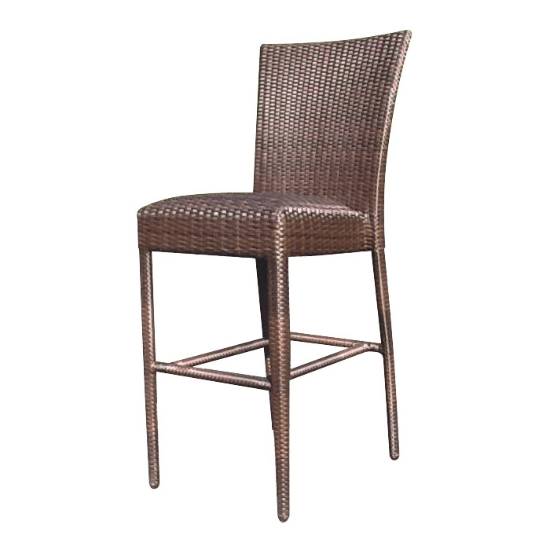 Woodard All Weather Padded Seat Armless Bar Stool - S593091