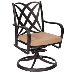 Woodard Apollo Swivel Rocker Dining Arm Chair with Cushion - 7U0472ST