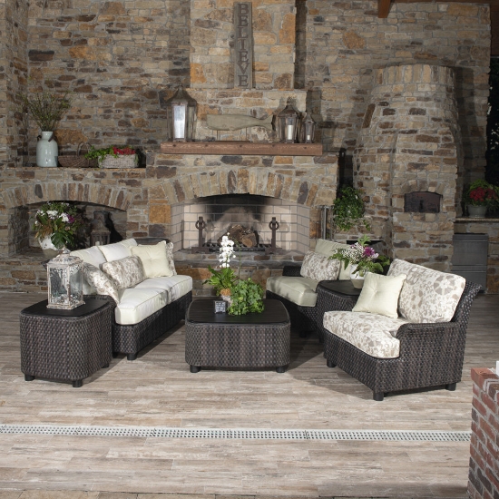 Woodard Aruba Wicker Patio Set with Loveseat and Lounge Chairs - WD-ARUBA-SET3