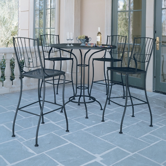 42" Round Mesh Top Umbrella Bar Height Table - 190057