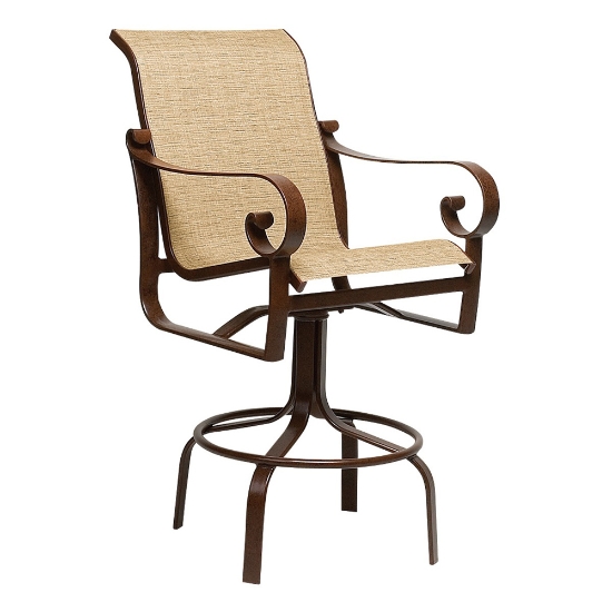 Woodard Belden Sling Swivel Bar Stool - 62H468