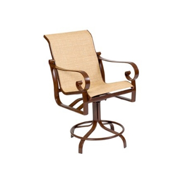 Woodard Belden Sling Swivel Counter Stool - 62H469