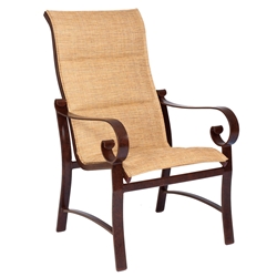 Woodard Belden Padded Sling High Back Dining Arm Chair - 62H525