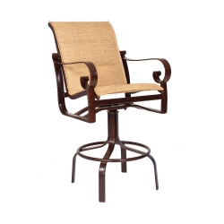 Woodard Belden Padded Sling Swivel Bar Stool - 62H568