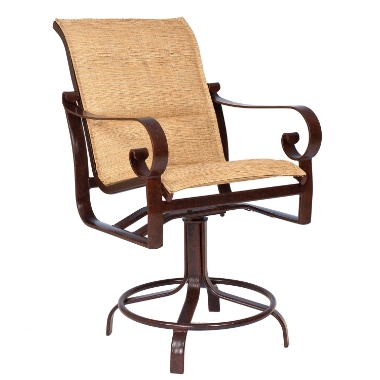 Woodard Belden Padded Sling Swivel Counter Stool - 62H569