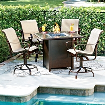 Belden Hi-Top Fire Pit Set with Swivel Counter Chairs