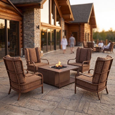 Woodard Brit 5 Piece Fire Pit Chat Set