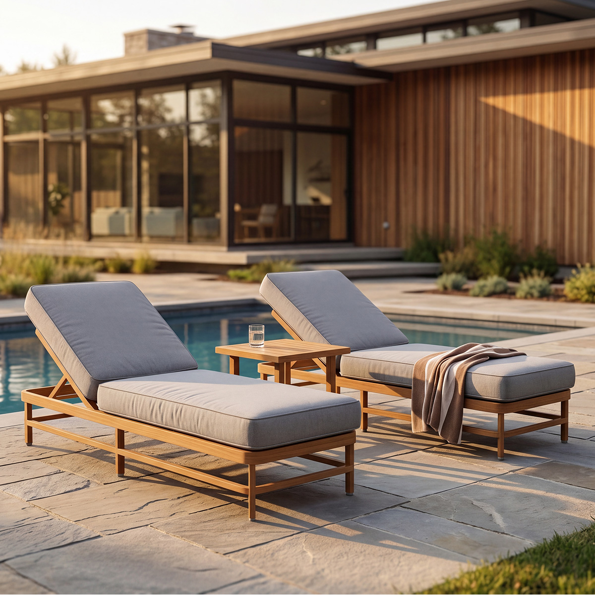 Woodard Brit 3 Piece Chaise Lounge Set