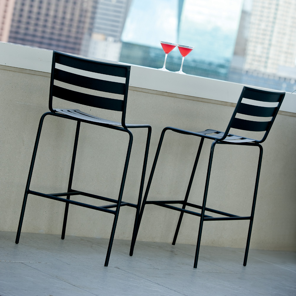 Woodard Cafe Series Metro Outdoor Bar Stools - Set of 2 - WD-CAFE-SET3