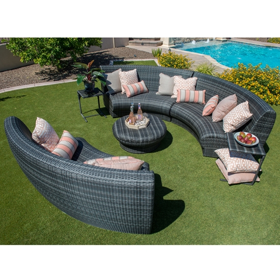 Woodard Canaveral Modern Wicker Circle Sectional
