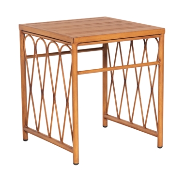 Woodard Cane End Table with Slatted Top - S650203