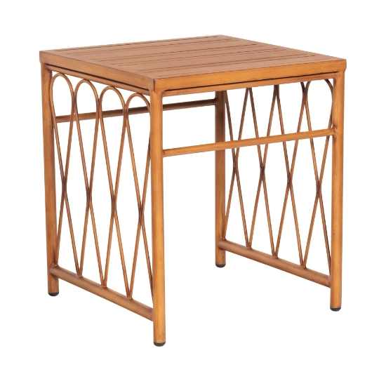 Woodard Cane End Table with Slatted Top - S650203