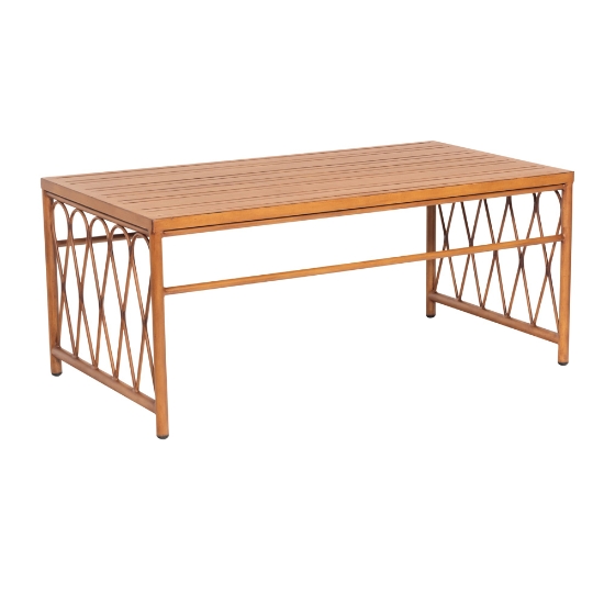 Woodard Cane Coffee Table with Glass Top - S650213