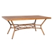 Woodard Cane Rectangular Slatted Top Umbrella Dining Table - S650703