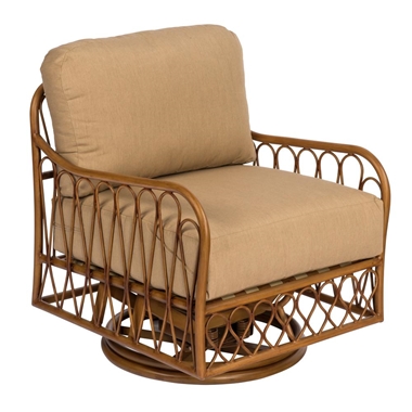 Woodard Cane Swivel Rocker Lounge Chair - S650015