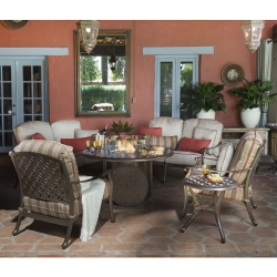 Woodard Casa Fire Pit Outdoor Furniture Set - WD-CASA-SET7