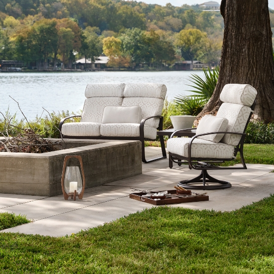 Woodard Cayman Isle Outdoor Set with Loveseat