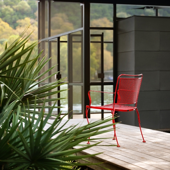 Constantine Wrought Iron Stackable Dining Arm Chairs