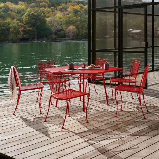 Woodard Constantine Dining Set for 6 with Hexagon Table - WD-CONSTANTINE-SET3